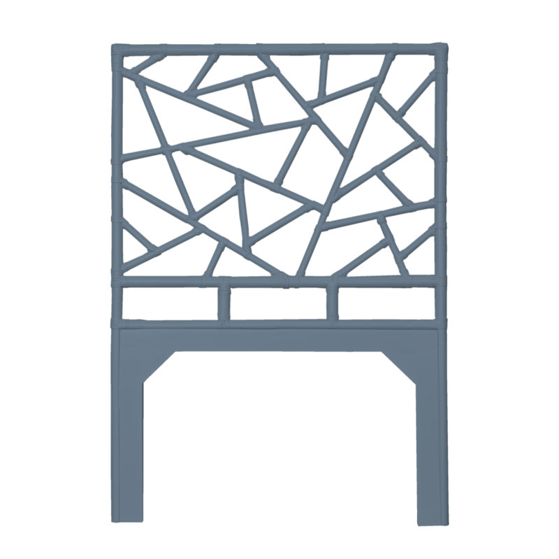Tiffany Wicker/Rattan Open-Frame Headboard, Twin, Regatta Blue