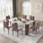 Rectangular Marble Top with Marble Base Dining Table