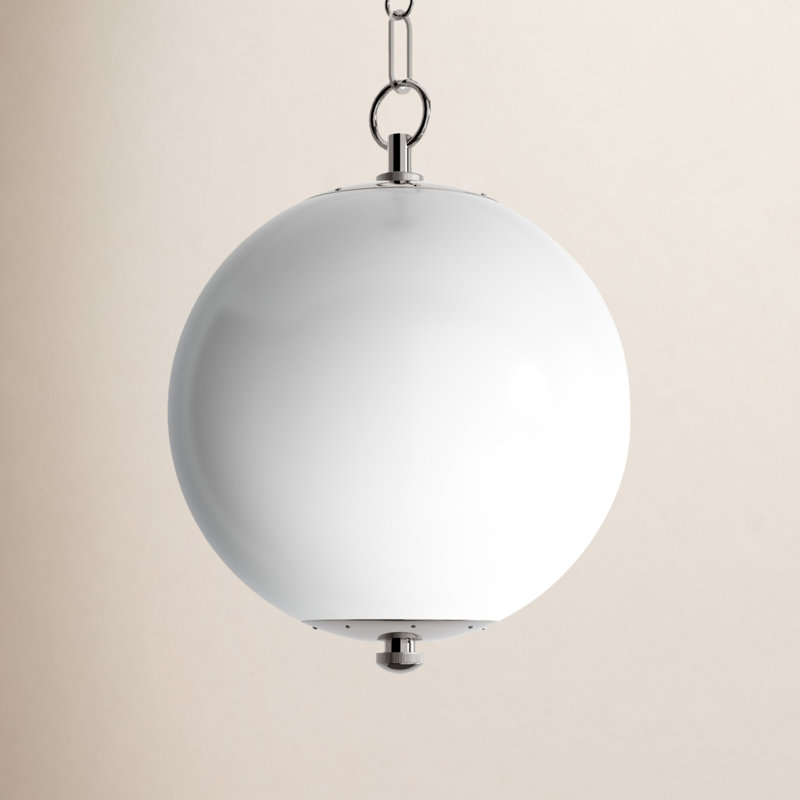 Sphere No.1 Pendant by Mark D. Sikes, 15.25" H x 11.5" W x 11.5" D, Polished Nickel