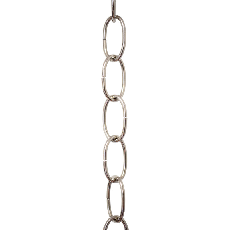 Chaîne de lustre décorative à maillons standard ou chaîne (10 pieds), Nickel poli