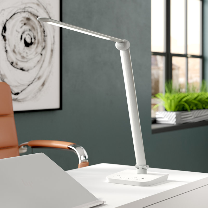Vamp LED Flexible Neck 16.75" Table Lamp, Silver