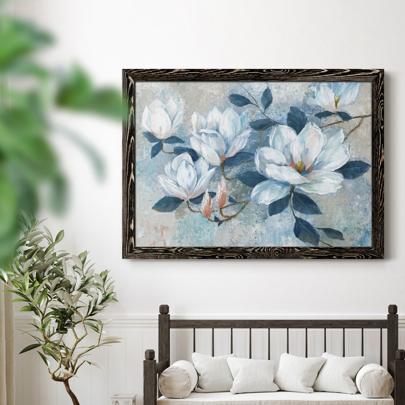 «Spring Bloom I», peinture sur toile encadrée, H 31,5 po x l 23,5 po x P 1,5 po, Noir