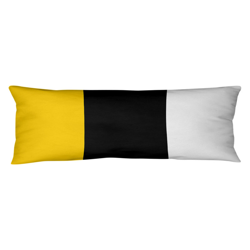 Oreiller pour le corps à rayures en polyester / polyester, Jaune / Noir, Pistolet Oklahoma