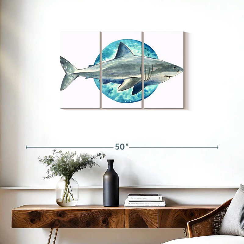 Watercolor Shark, 20" H x 33" W