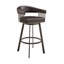 Tabouret pivotant en similicuir Robinett avec base et accoudoirs en métal-349604301-351080143-351080179