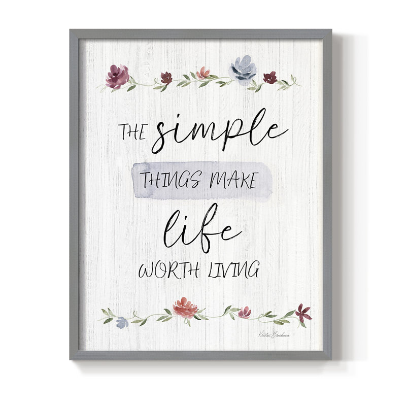 The Simple Things Framed Print - Solid Wood, Gray, 10" H x 8" W