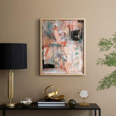 «Tangerine & Teal II», reproduction encadrée - bois massif