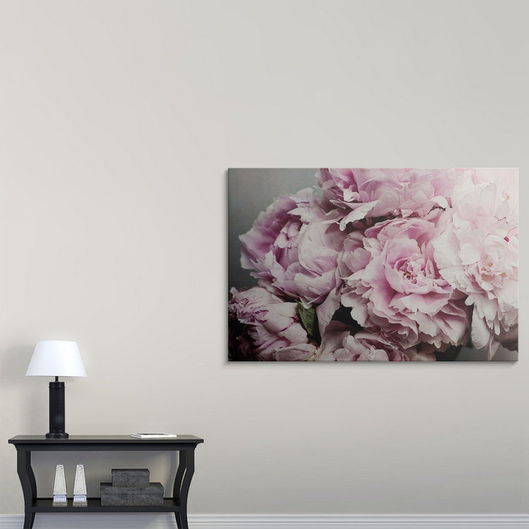 « pivoines galore ii » par reproductions de photos Elizabeth Urquhart, H 20 po x l 30 po x P 1,5 po, Toile