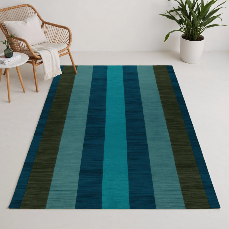 Tapis d'intérieur et d'extérieur à carreaux bleu, Rectangle 9 pi x 12 pi