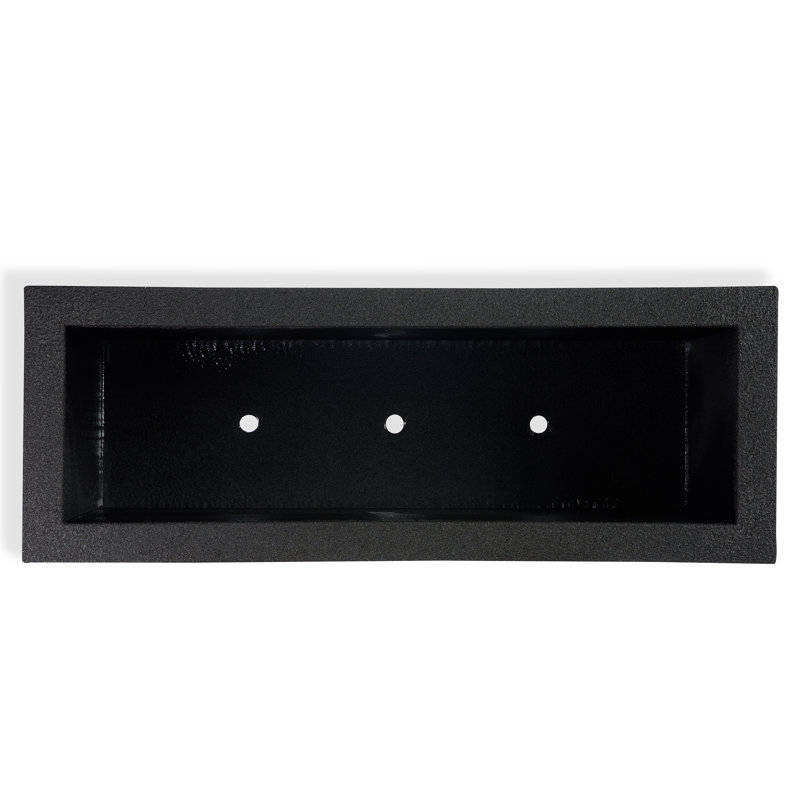 Milan Tall Polymer Box, 19" H x 43" W x 15" D, Black Granite