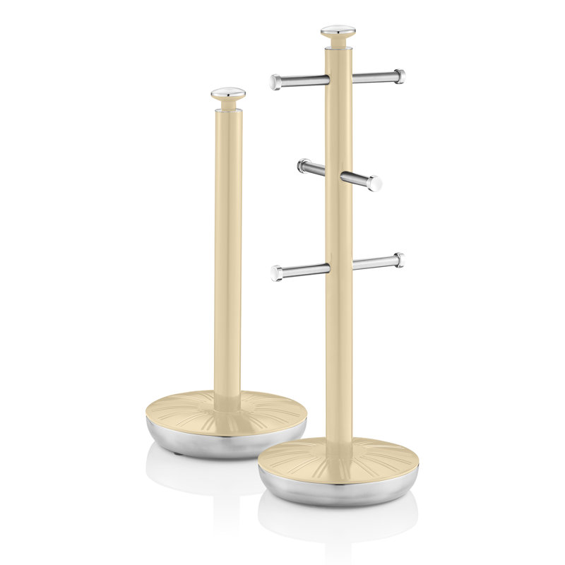 Swan Retro Towel Pole and Mug Tree, Cream