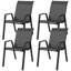 Ensemble repas en rotin pour 4 personnes avec trou pour parasol, coussins, teck