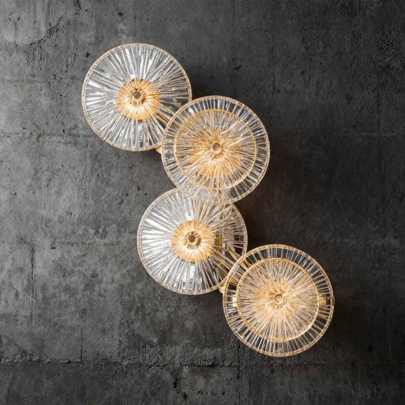 4-Light Led Modern Glass Shade Wall Sconce