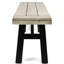 Banc en bois rustique gris, avec des panneaux de lattes attrayants, 62,79 pouces de long x 17,36 po de hauteur, élégant