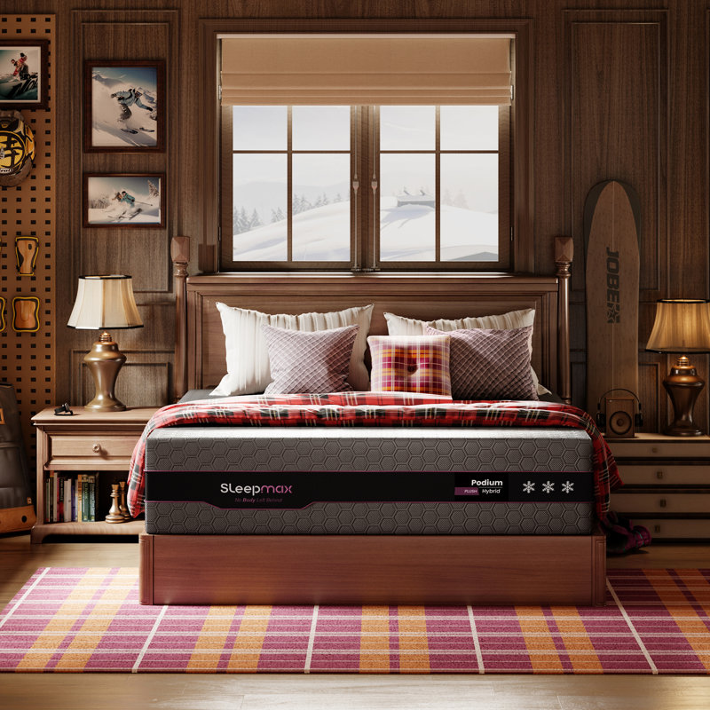  Matelas hybride 14 po: Régulation de température avancée et soutien précis de la colonne vertébrale, 14", Grand lit