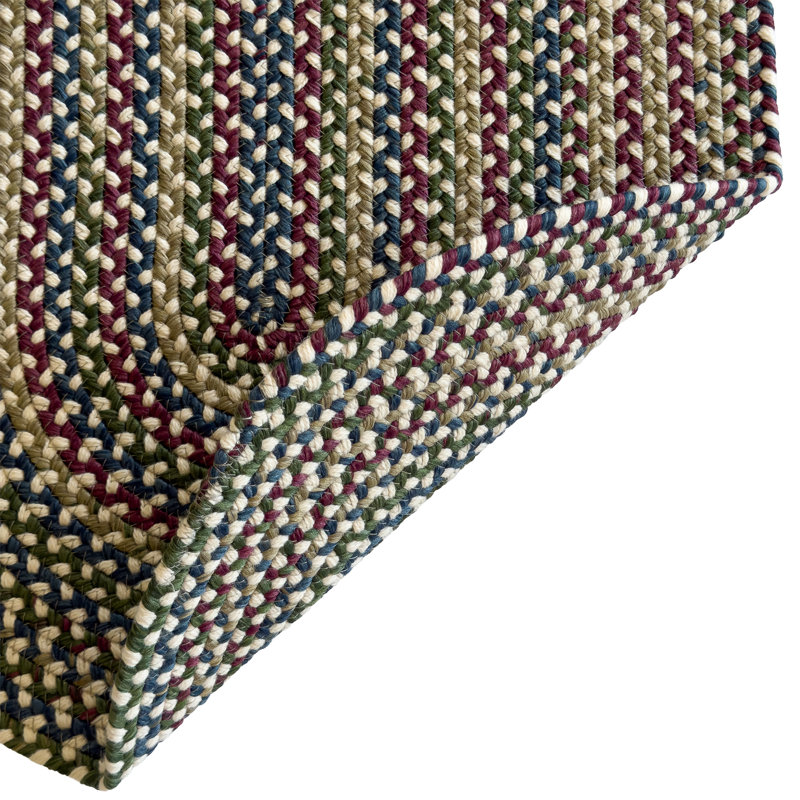 Tapis d'intérieur réversible et multicolore en nylon tressé, polyester et laine Walnut Cove, Navy Multi, Rectangle 3' x 5'