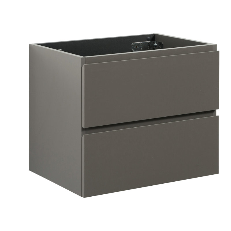 Modern Gray Bathroom Vanity Without Basin, Wall Mounted Cabinet With 2 Drawers, Silent For Quiet Function, Sufficient Storage Mount Basin - Usage, Volume