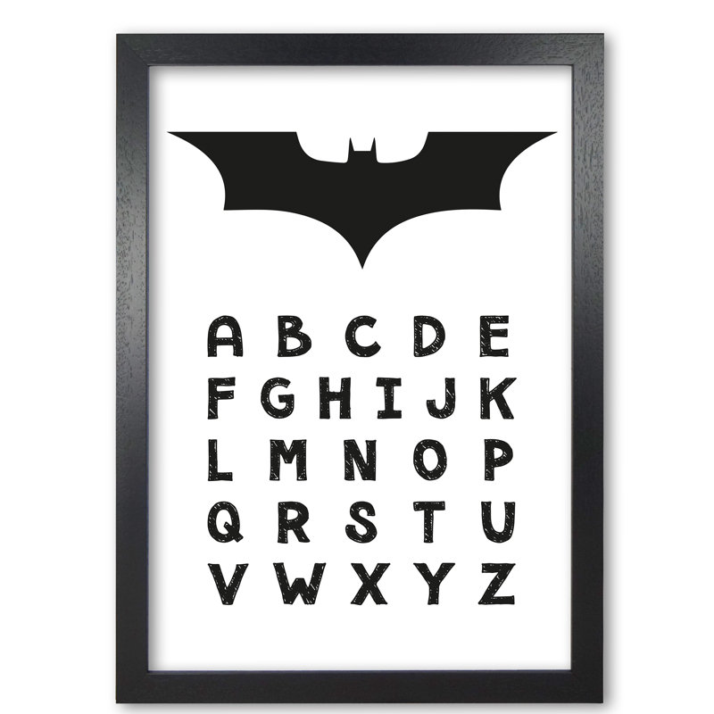 Batman Alphabet - Painting, Black Grain Frame, 85 cm H x 60 cm W x 5 cm D