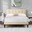 Auxter Upholstered Platform Bed Frame with Vertical Channel Tufted Adjustable Headboard, Velvet Fabric Mattress Foundation with Strong Wooden Slats, Heavy Duty, No Box Spring Needed, Noise-Free-1852409890-1877220115