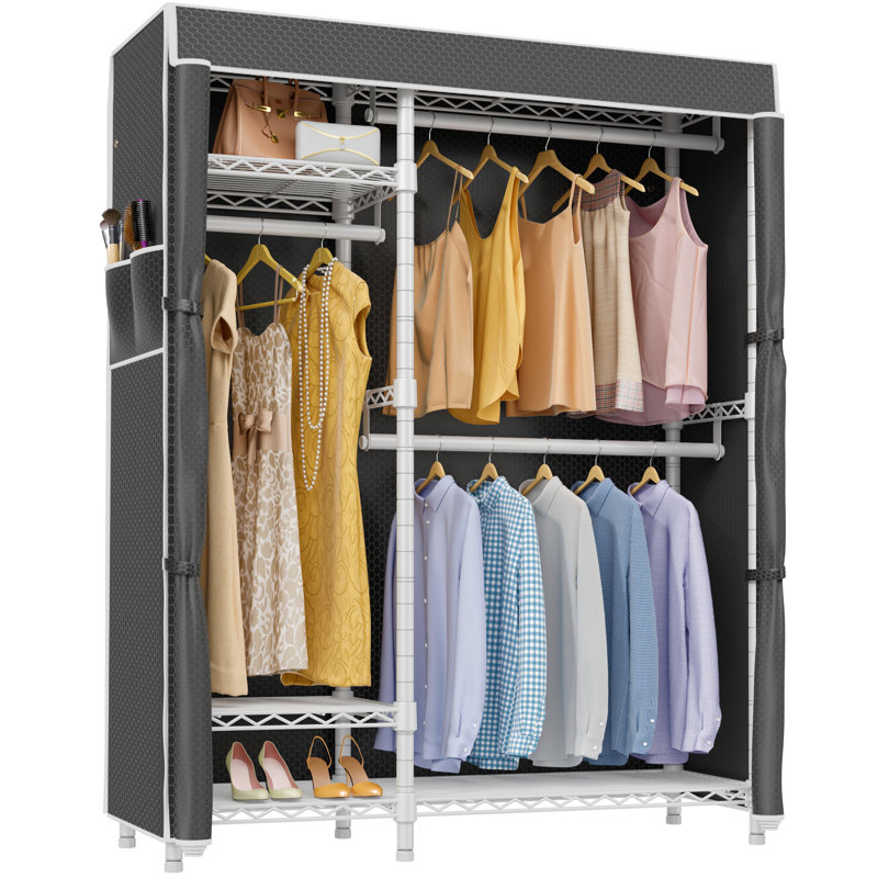  VIPEK V2C Wire Garment Rack Covered Clothes Rack White Rack With Black Cover