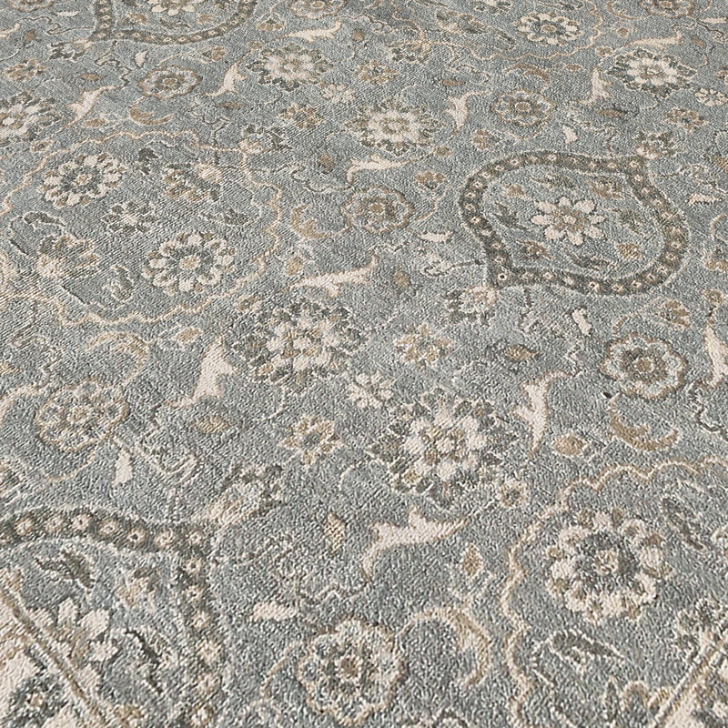 Nuit Arabe Wool Oriental Area Rug in Blue, Rectangle 12' x 9'