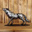 Statue loup en métal
