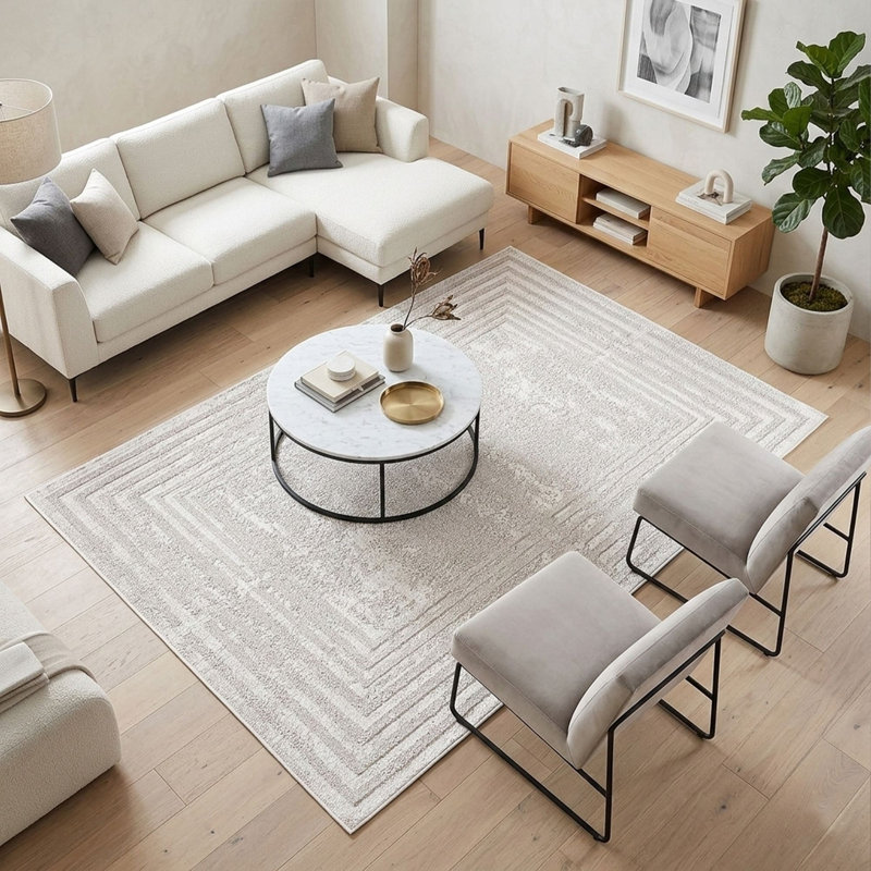 Eco-Friendly Area Rug (2 ft x 3.3 ft), 100% Polyester, 650 g/m² | Antibacterial & Non-Slip PVC Dot Underside, Pile Height: 0.2 inches | Machine Washable, Digital Print Design, Perfect for Living Room & Bedroom Decor