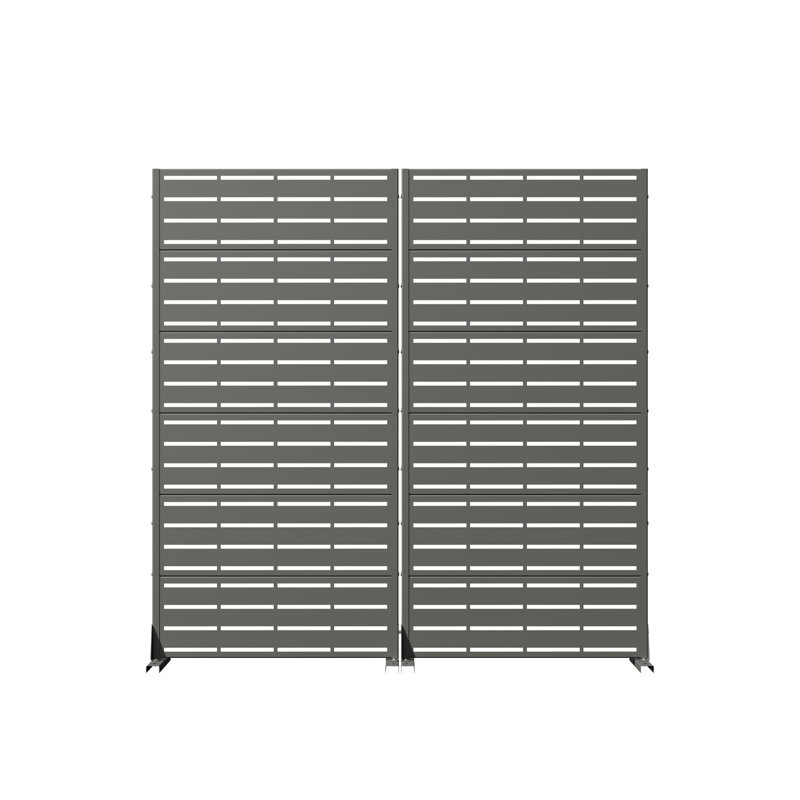 Panneau de clôture en métal d'intimité H 6 pi x l 3 pi Kira, Gris