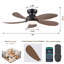 Ventilateur de plafond encastré à 5 pales à profil bas de 42 po avec lumière DEL, moteur à courant continu et télécommande-772463127