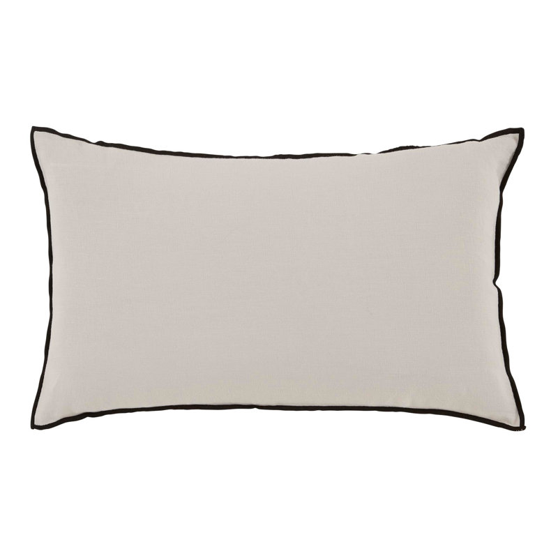 Carlina 100% Linen Button Pillow Protector, Light Beige, Queen
