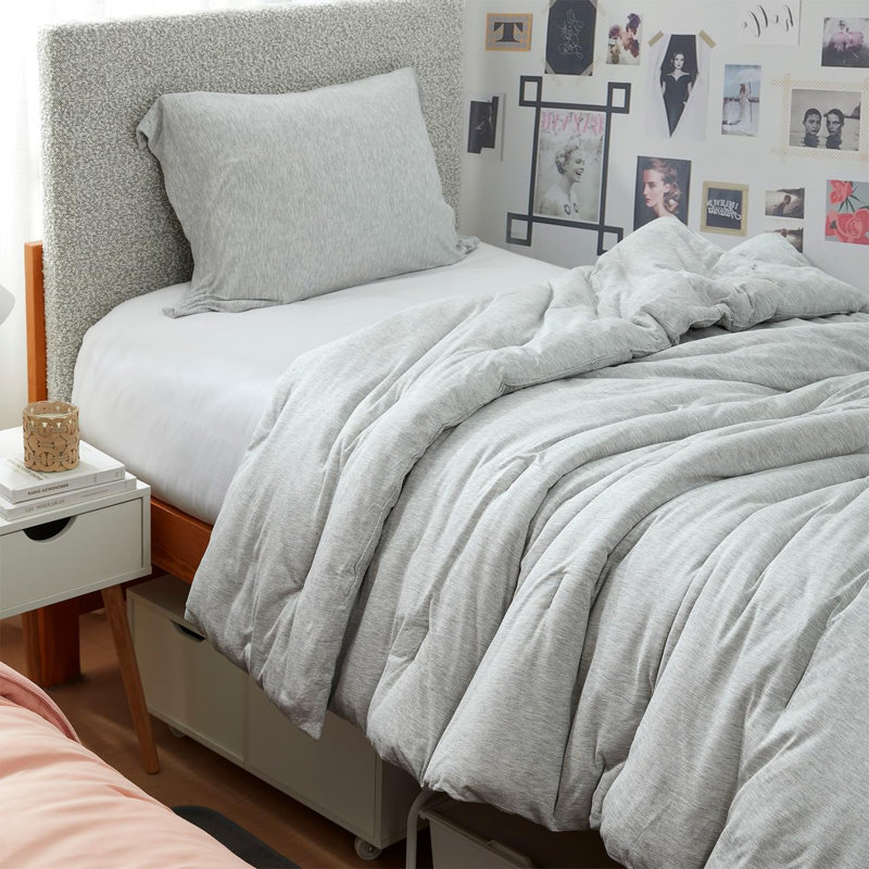 Coma Inducer Rayon Glacier Oversized Comforter Set, Queen Comforter + 2 Standard Shams, Gray
