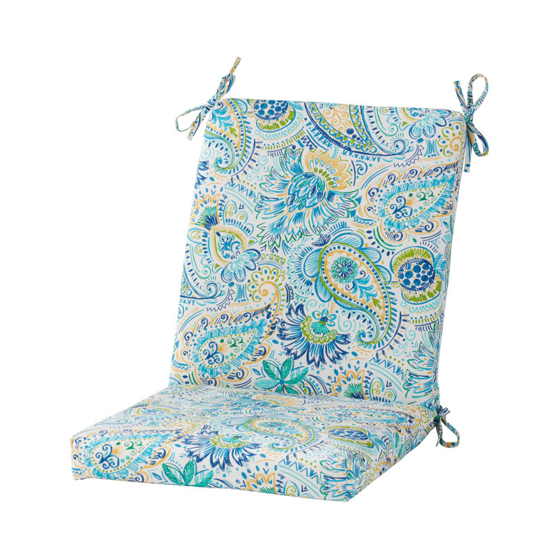 High Back Dining Chair Pad, Baltic Paisley