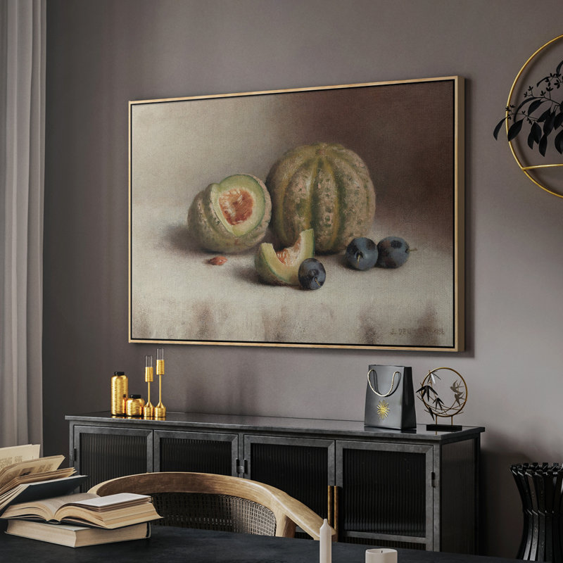 «Vintage Botanical Print», reproduction encadrée sur toile XLV III, H 17 po x l 25 po, Bois naturel