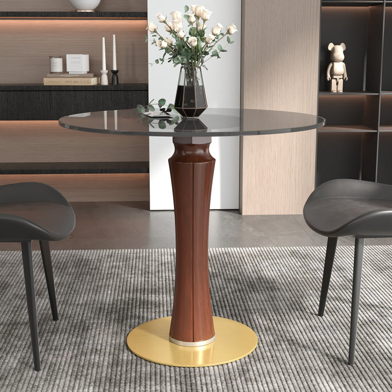 33.46 " Round Conference Table and 2 Chairs, Noir