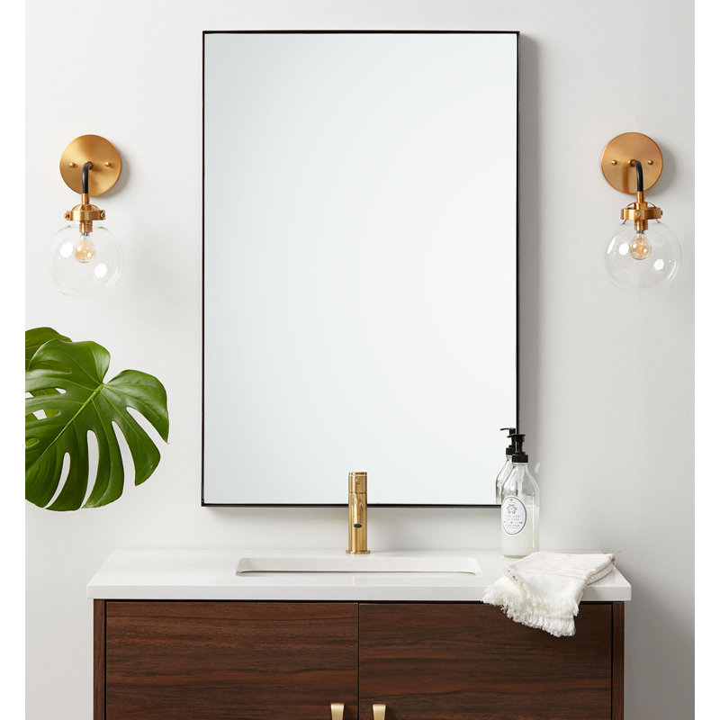 Miroir de salle de bain Carey, 30 po x 20 po, Noir