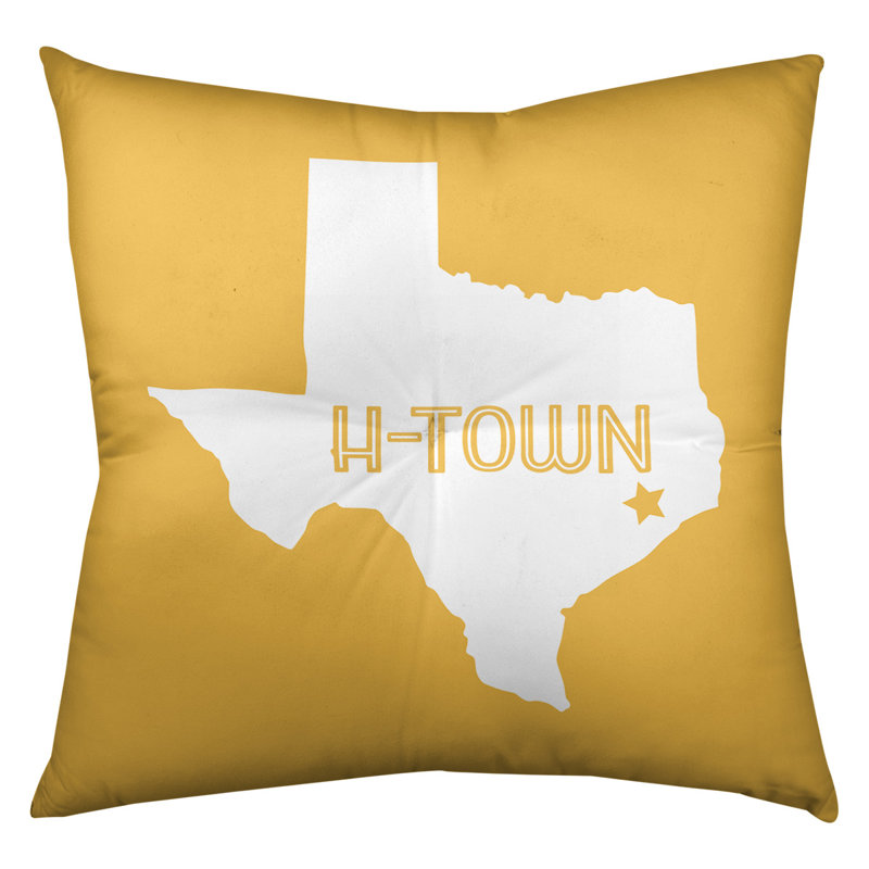 Reversible Throw Pillow, 26" x 26", Yellow