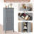 14" W x 34.5" H x 12" D Linen Cabinet, Bathroom Storage Cabinet with Two Adjust Shelve-480315332