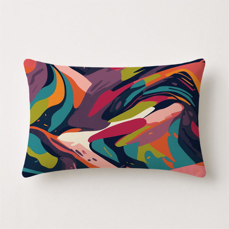 Coussin décoratif d'intérieur et d'extérieur Illusion chromatique, Rectangle 18"H x 25"W