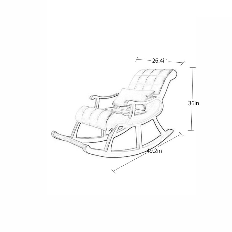 Chaise berçante en bois massif, Café crème