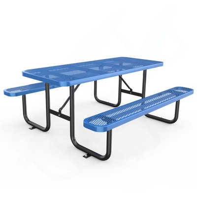 Ensemble de table de salle à manger d'extérieur 6 pi avec chaises pour parasol