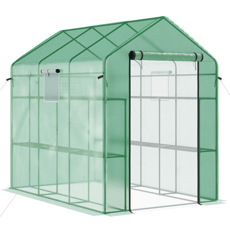 Serre 7 "x 5" x 6 "avec porte grillagée et fenêtres