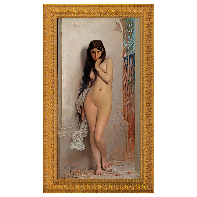 "the cicada, 1872" par jules joseph lefebvre, reproduction d’art encadrée, H 20,5 po x l 14,5 po x P 1,75 po