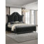 Lit de grand lit 1pc avec tête de lit capitonnée, revêtement luxueux et garniture cloutée complexe à motif de losanges touffeté de luxe moderne-1664992730-1674856620