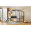 Lit mezzanine Anice avec échelle et toboggan, avec planche et bande sur le toit, idéal pour une chambre à coucher et un salon polyvalents-39312295