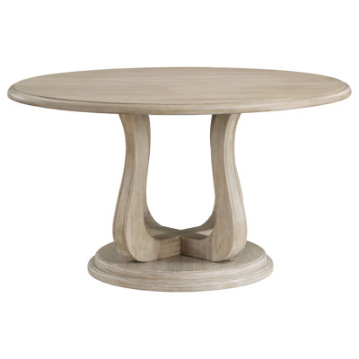 Exira Round 60-inch Pedestal Dining Table White Washed