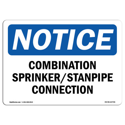 Combination Sprinkler Standpipe Connection Sign