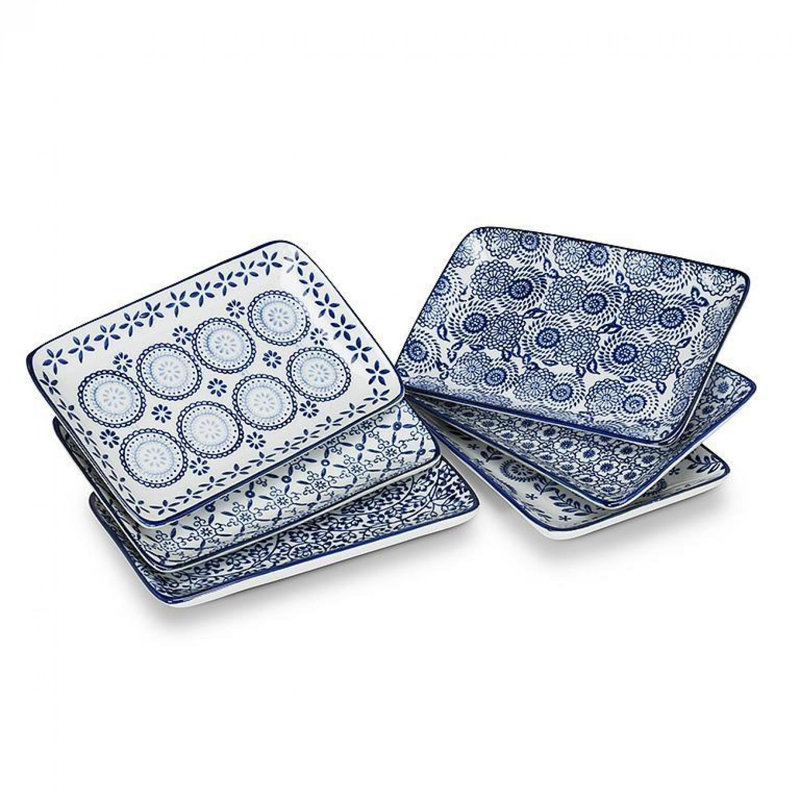 Assiette plate en porcelaine de 7 po, ensemble de 6