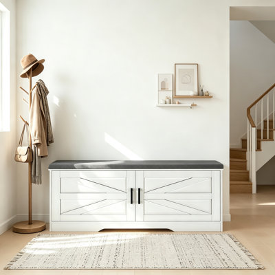 2-Tier Shoe Bench with Adjustable Shelves