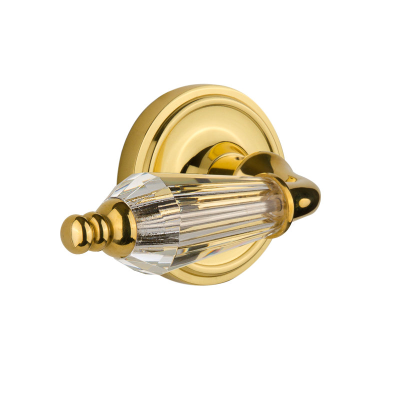 Classic Rosette Privacy (Bed & Bath) with Parlour Lever, Unlacquered Brass, 2.75"