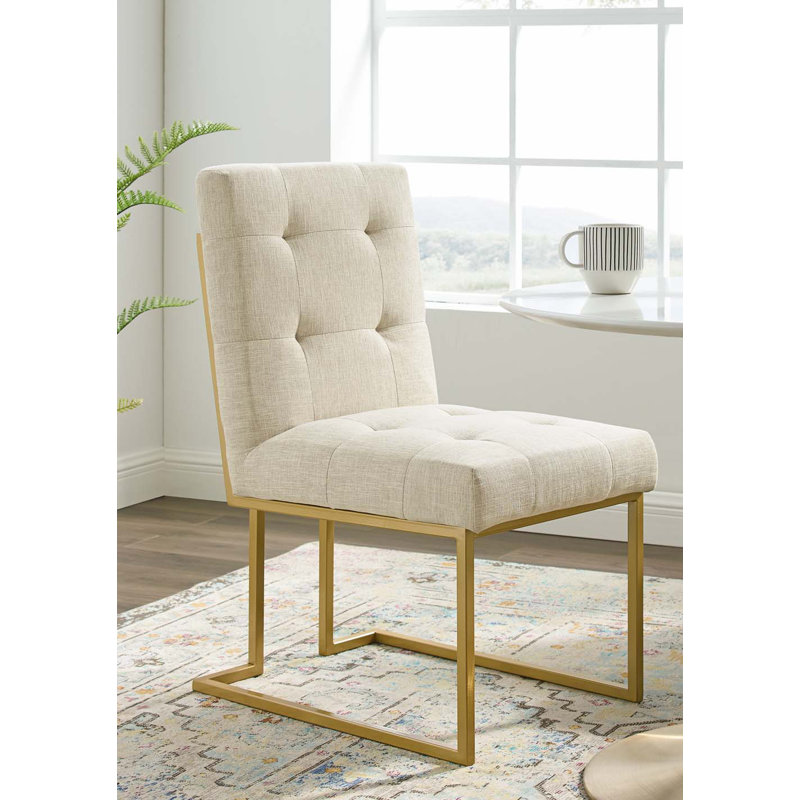 Chaise d'appoint en velours Privy, Beige